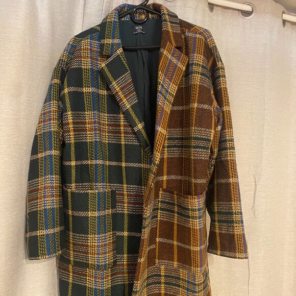 Scorpio 2.0 Half + Half Oversized Coat in Pine + Brown S/M - Picture 1 of 4